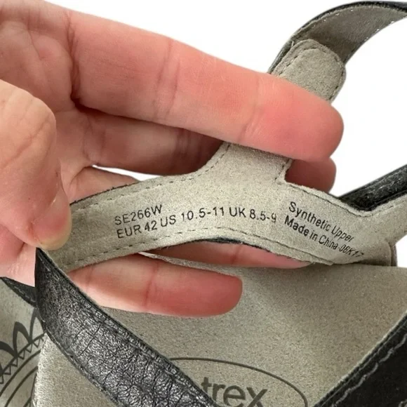 Aertrex Gabby Adjustable Quarter Strap Sandal size 10.5-11 pewter - Picture 5 of 6